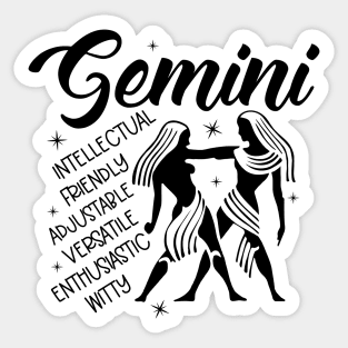 Gemini Zodiac Sign Positive Personality Traits Sticker